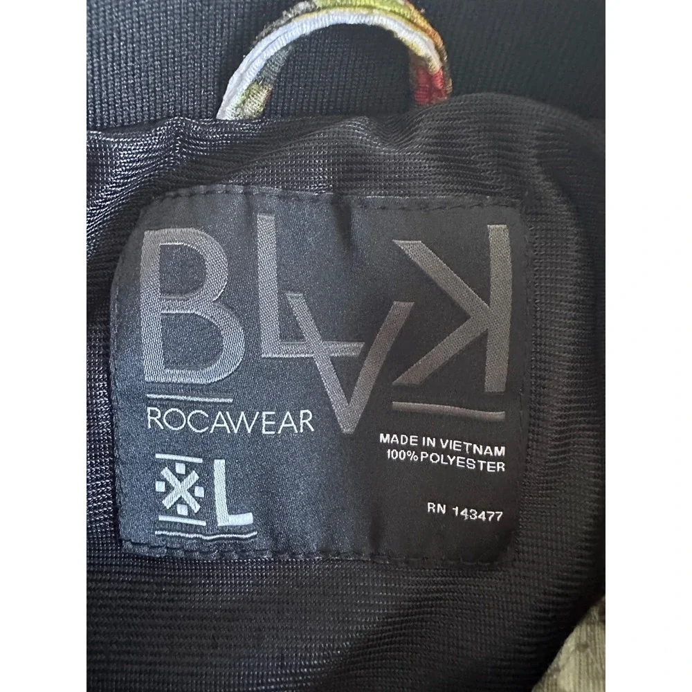 BLV Rocawear Men's Large‎ Floral Camo Bomber Jacket Full Zip Streetwear Colorful